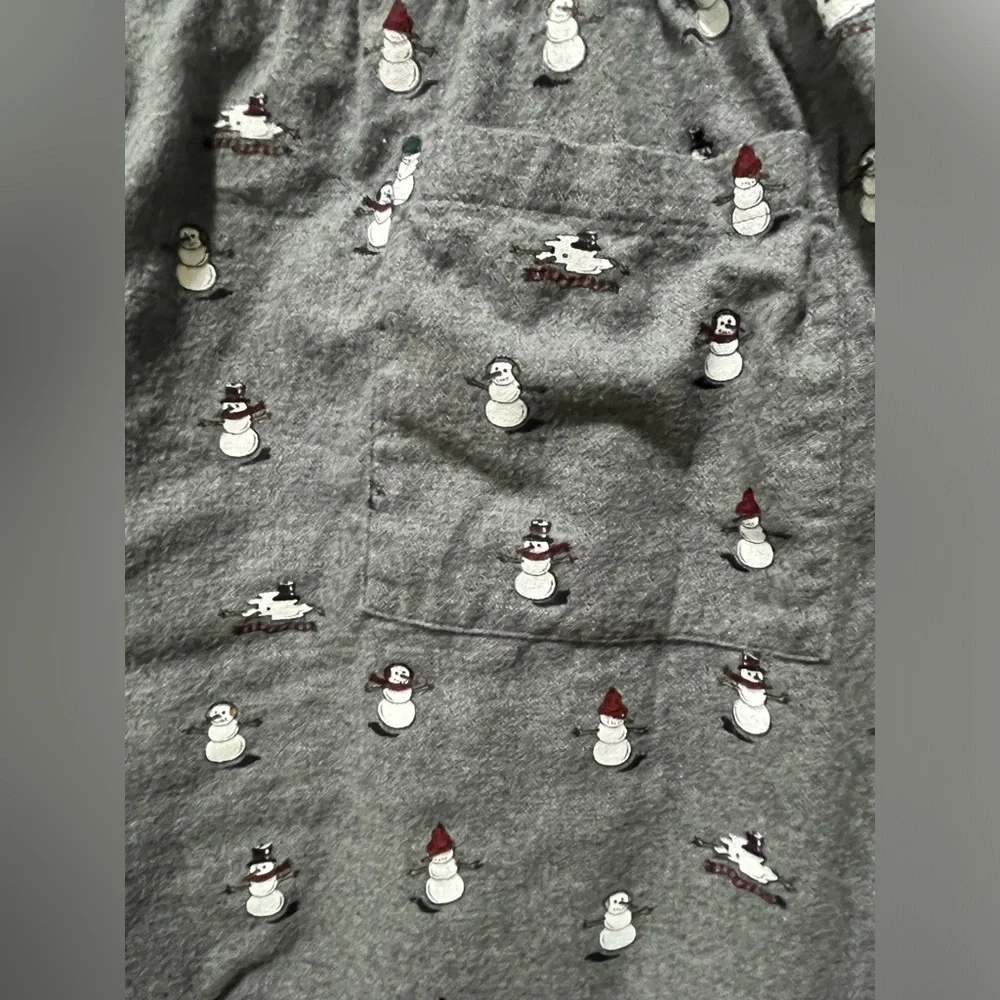 J. Crew Charcoal  FLANNEL SNOWMAN PRINT, PAJAMA PANTS SIZE XL